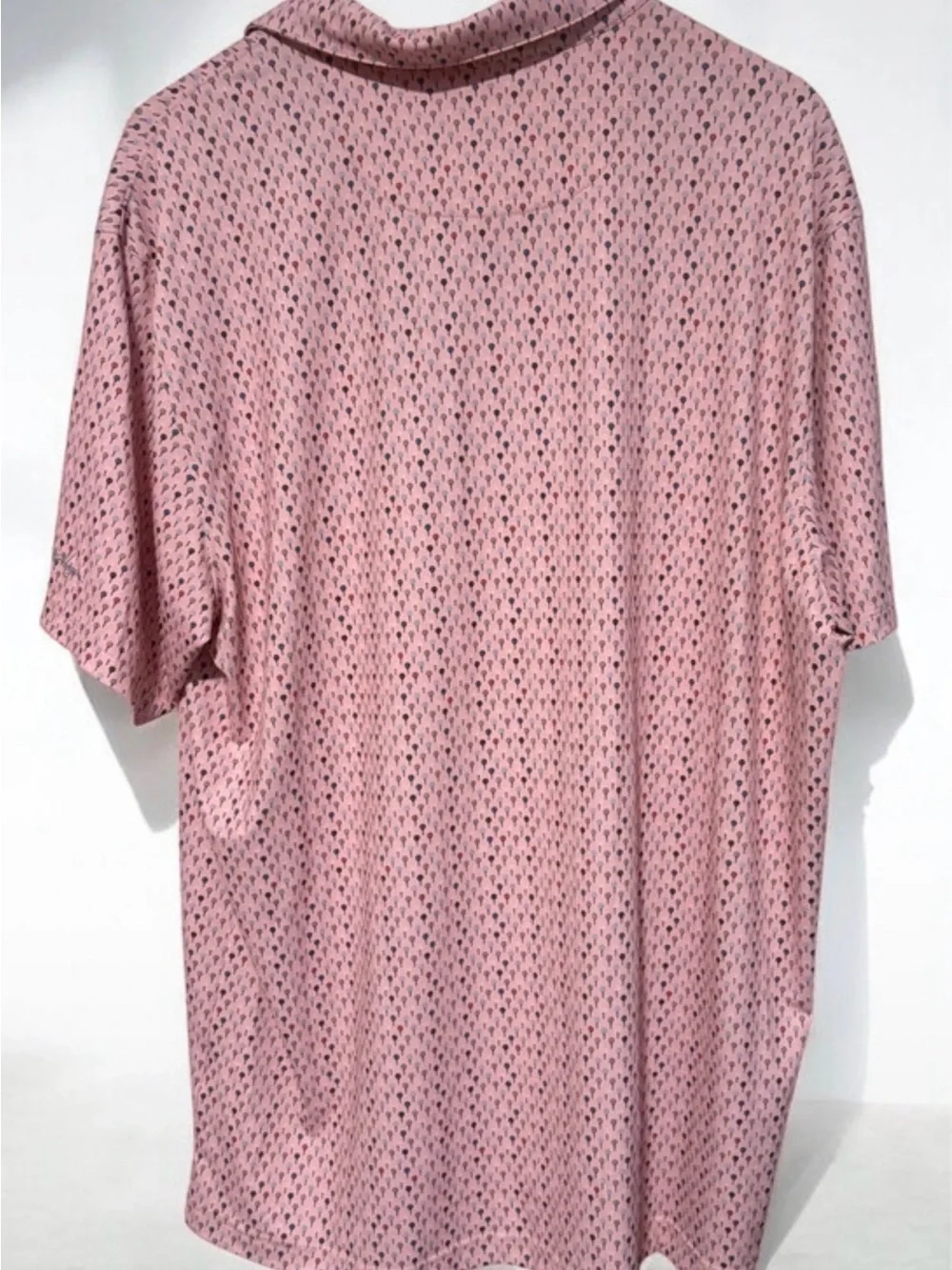 Walter Hagen Golf Ball AOP Polo Shirt Mens XL Performance Pink Stretch UPF 50+